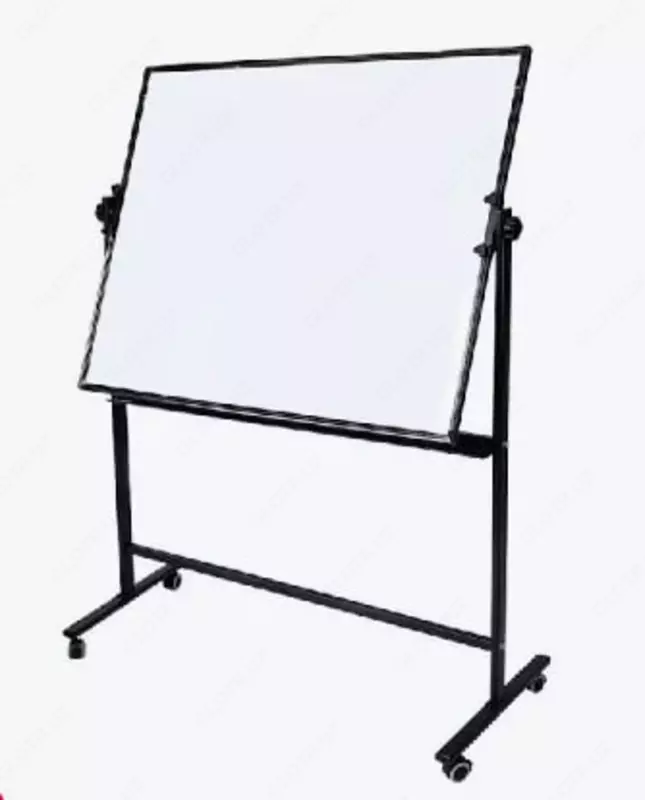 Rolikli tayanchdagi oq magnitli "Deli" doska, 90 x 180 sm (m. - 7884)