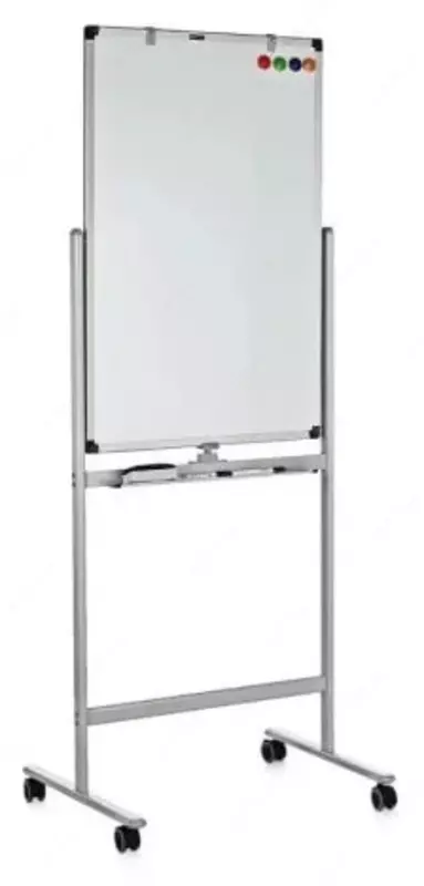 Doska-flip-chart magnit-marker-bo'r "Deli" rolikli tayanchda, 90 x 60 sm (m. - 7893)