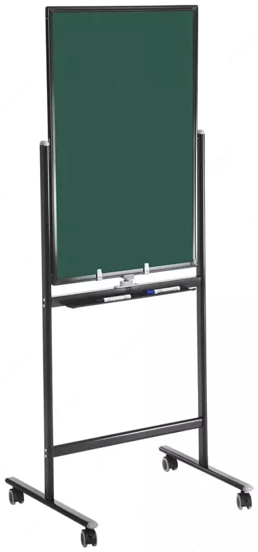 Doska-flip-chart magnit-marker-bo'r "Deli" rolikli tayanchda, 90 x 60 sm (m. - 7893)