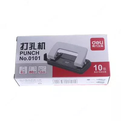 Канцелярский дырокол "Deli", с двумя отверстиями, 12 листов (Арт. - 0101)