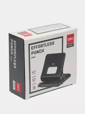 Канцелярский дырокол "Deli PowerSaving", с двумя отверстиями, 25 листов (Арт. - 0142bk)