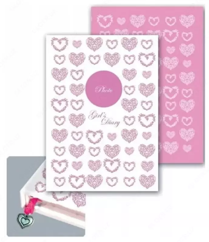 Feniks+ qizning "Yuraklar" kundaligi 178 x 125 mm, A6+, 80 varaq (Art. - 39791)