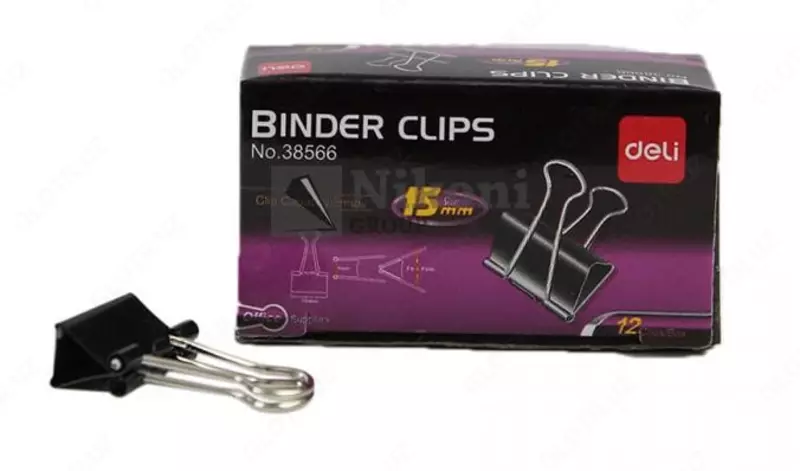 Металлический Зажим для бумаг "Deli" 15 мм (Арт.- 38566)