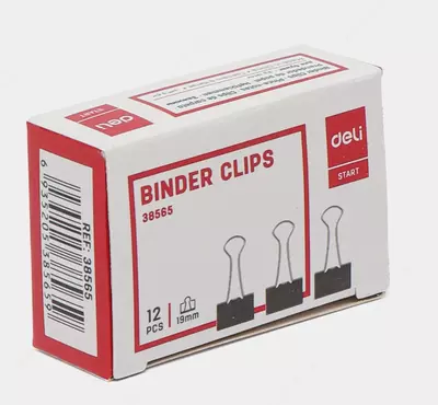 Металлический Зажим для бумаг "Deli" 19 мм (Арт.- 38565)