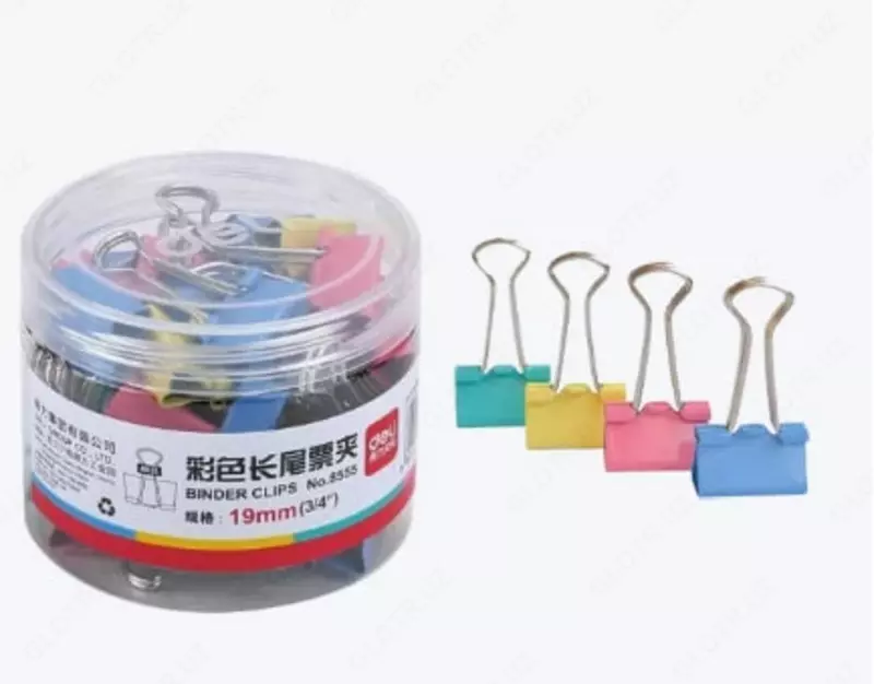 "Deli" qog'ozlari uchun metall qisqich 19 mm (Art.- 8555)