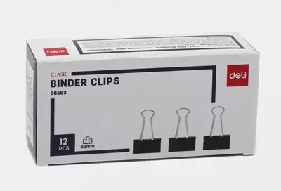 Металлический Зажим для бумаг "Deli" 32 мм (Арт.- 38563)