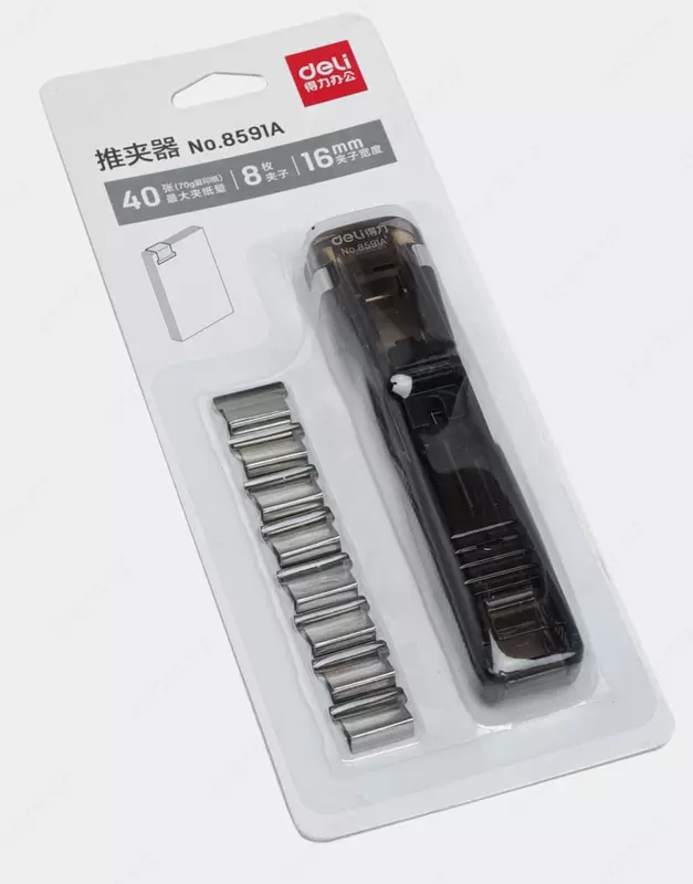 Канцелярский клиппер "Deli" 16 мм (Арт.- 8591-A)