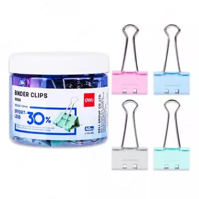 Металлический Зажим для бумаг "Deli" легкое нажатие 19 мм (Арт.- 8555S)