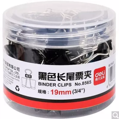 Металлический Зажим для бумаг "Deli" легкое нажатие 19 мм (Арт.- 8565-S)