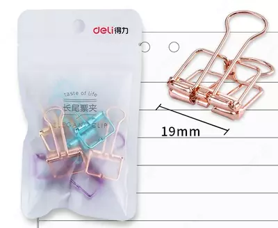 Металлический Зажим для бумаг "Deli" легкое нажатие 19 мм (Арт.- 78206)