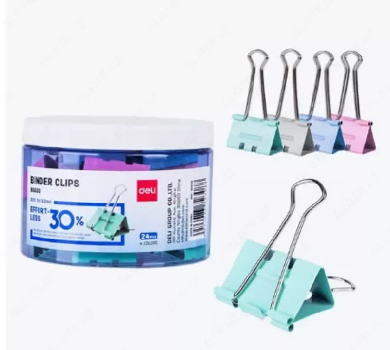 "Deli" qog'ozlari uchun metall qisqich, engil presslash 32 mm (Art.- 8553-S)