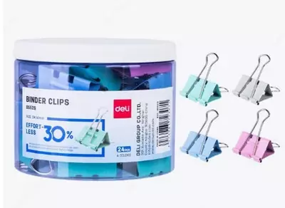 Металлический Зажим для бумаг "Deli" легкое нажатие 41 мм (Арт.- 8552-S)