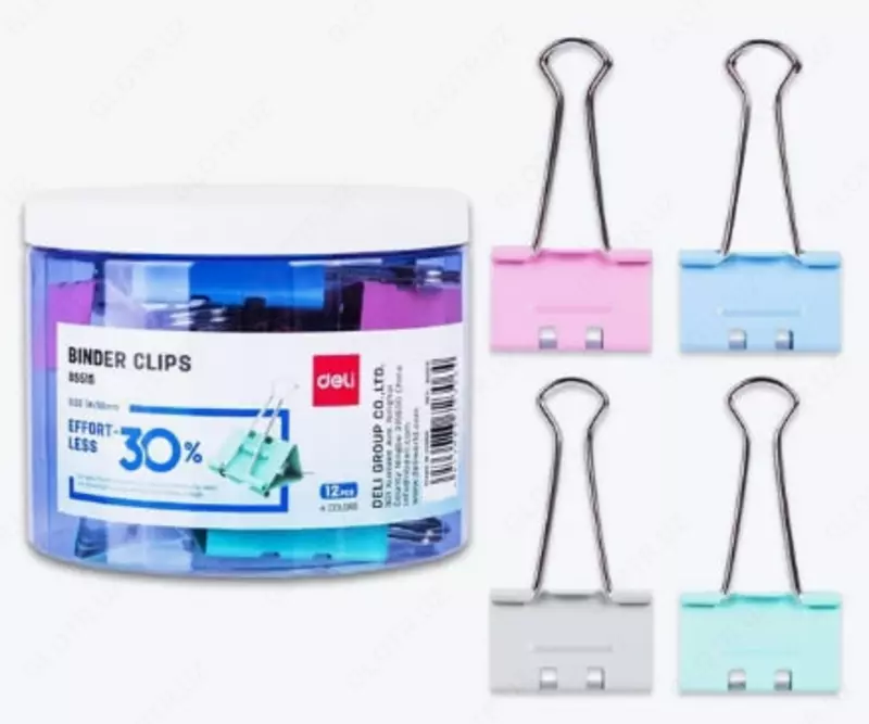 "Deli" qog'ozlari uchun metall qisqich, oson bosish 50 mm (Art.- 8551-S)