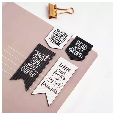 Dizayn magnit xatcho'p MESHU "Qora va oq" 58 x 28 mm (Art.- MS_39392)