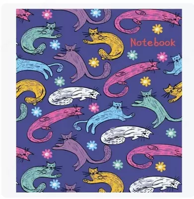 Записная книжка  Записная книжка "Феникс+ "Notebook Цветные коты" А6+, 117 х 151 мм, 48 л. (Арт. - 47118)