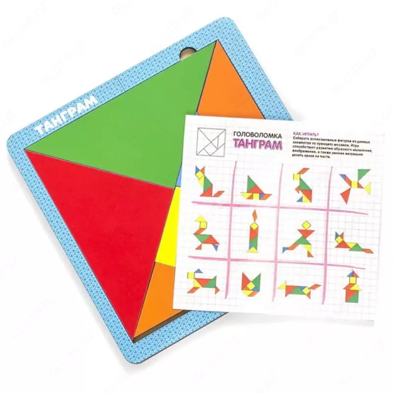 "Step Puzzle" jumboq o'yini Woodlandtoys tangram 2.0 (Art. - 83211)