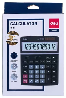 Калькулятор "Deli" 12 - разрядный (Арт. - 1631)