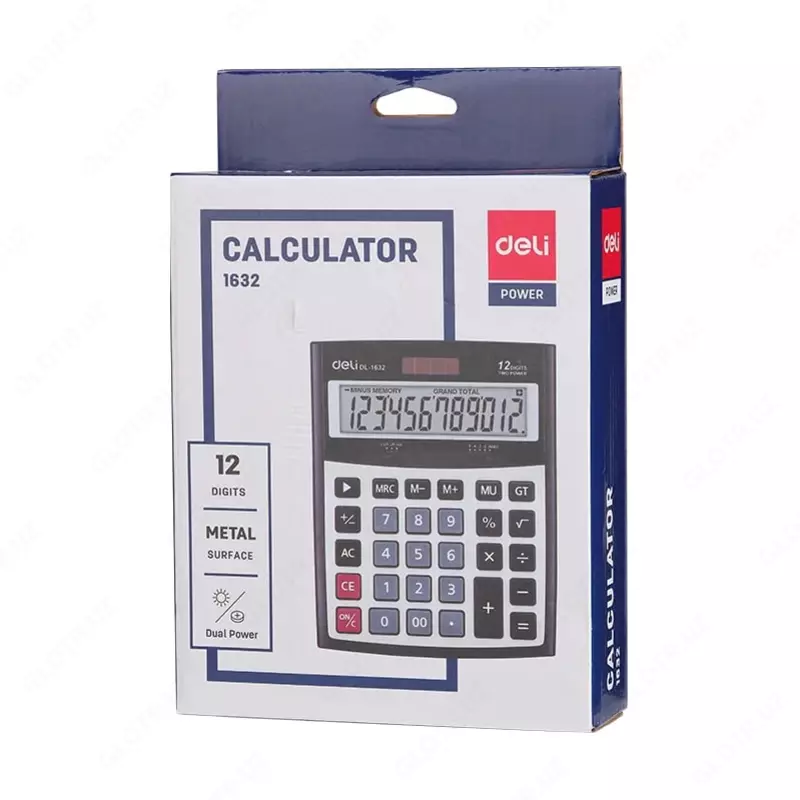 Калькулятор "Deli" 12 - разрядный (Арт. - 1632)