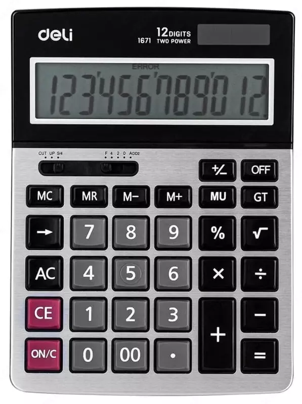 Калькулятор "Deli" 12 - разрядный (Арт. - 1671)