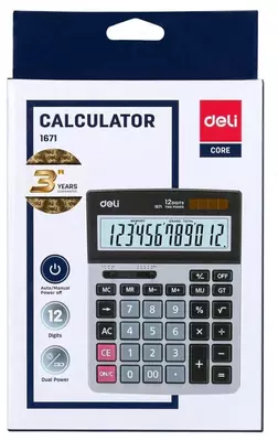 Калькулятор "Deli" 12 - разрядный (Арт. - 1671)