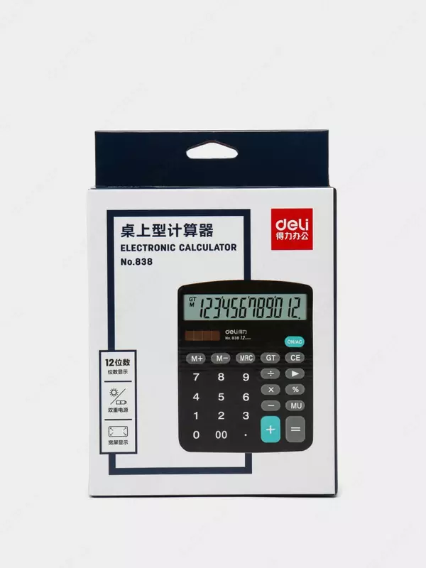 Калькулятор "Deli" 12 - разрядный (Арт. - 838)