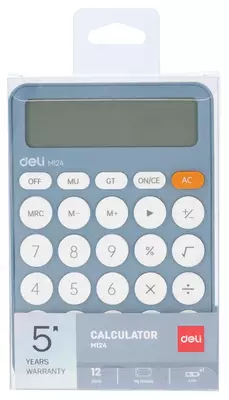Kalkulyator "Deli" 12 - raqam (m. -124-M-bl)