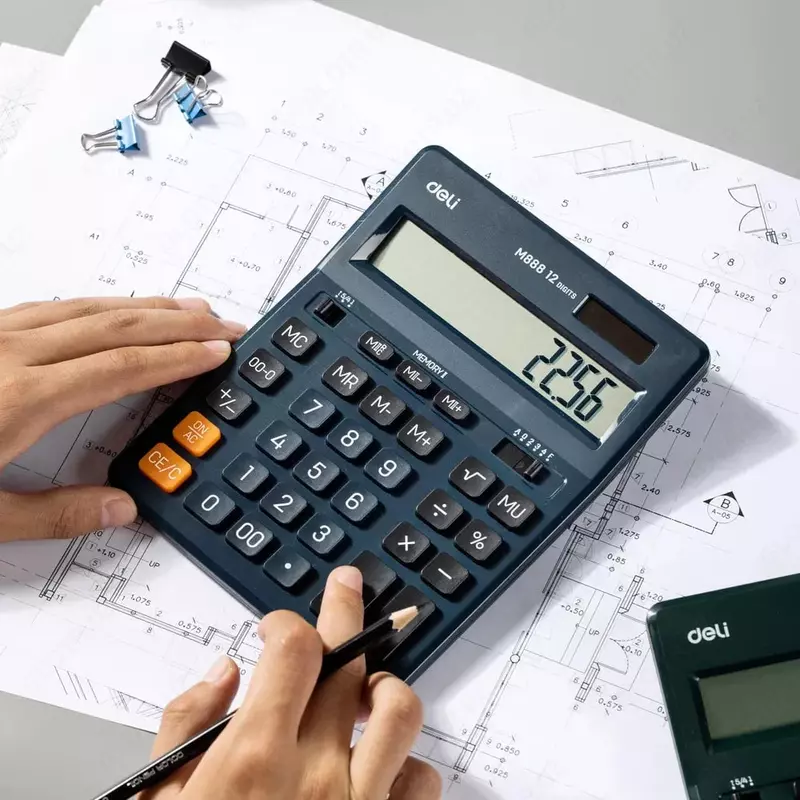 Калькулятор "Deli" 12 - разрядный (Арт. - 888-M-bl)