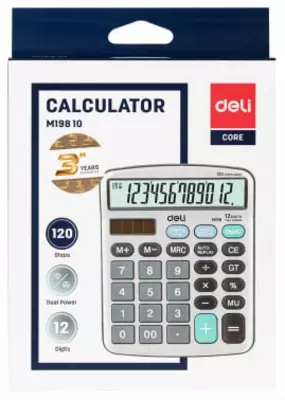 Калькулятор "Deli" 12 - разрядный (Арт. - 19810-EM)