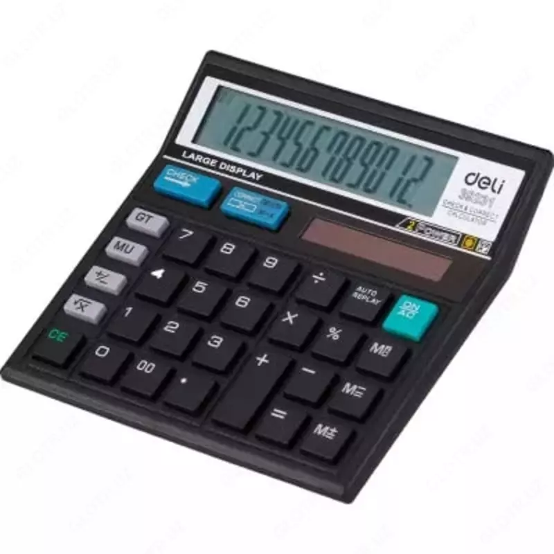 Kalkulyator "Deli" CHECK 12 - raqam (Art. - 39231F-bl)