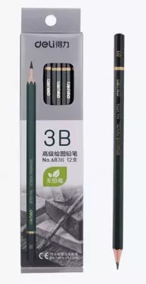 Чернографитный Карандаш "Deli" 3В (Арт.-6836)