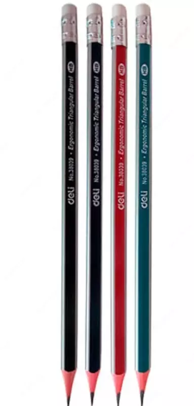 Qora qo'rg'oshin qalam "Deli" HB o'chirgichli (38039-modda)