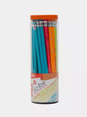 Чернографитный Карандаш с ластиком НВ "Deli" (Арт.-50806-EU) Ассортимент