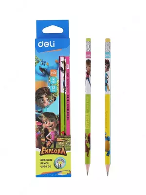 Qora qo'rg'oshin qalam "Deli Explora" o'chirgichli HB (Art.-52800-WU)