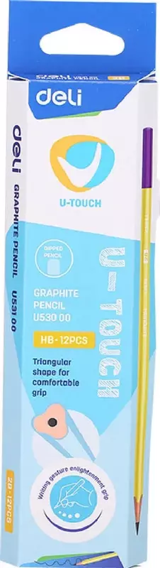 Чернографитный Карандаш "Deli U-TOUCH" с ластиком НВ (Арт.- 53000-WU)