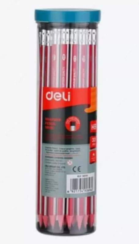 Qora qo'rg'oshin qalam "Deli" HB o'chirgichli (58105-modda)