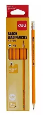 Чернографитный Карандаш "Deli" с ластиком НВ (Арт.- 7079)