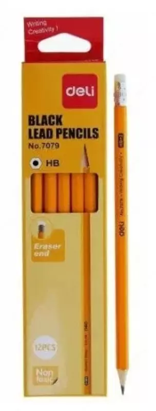 Чернографитный Карандаш "Deli" с ластиком НВ (Арт.- 7079)