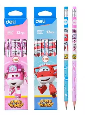 Чернографитный Карандаш "Deli SuperWings" с ластиком НВ (Арт.- 53400-EU) - 1 000 сум / шт.