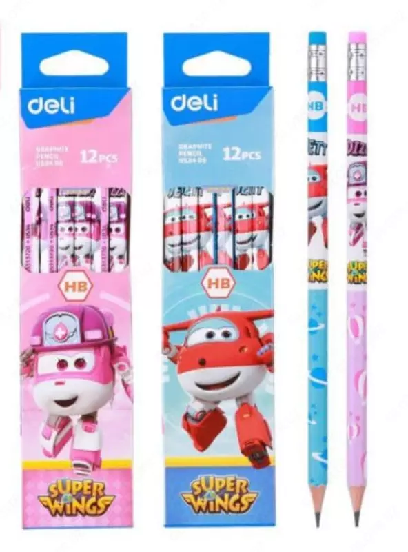 Qora qo'rg'oshin qalam "Deli SuperWings" o'chirgichli HB (Art.- 53400-EU)