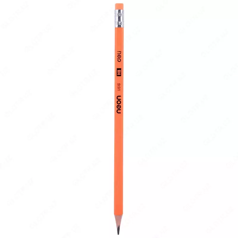 Qora qo'rg'oshin qalam "Deli Neon" HB o'chirgichli (Art.- 51600-EU-T)