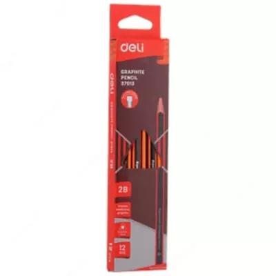 Чернографитный Карандаш "Deli" с ластиком НВ (Арт.- 37014e)