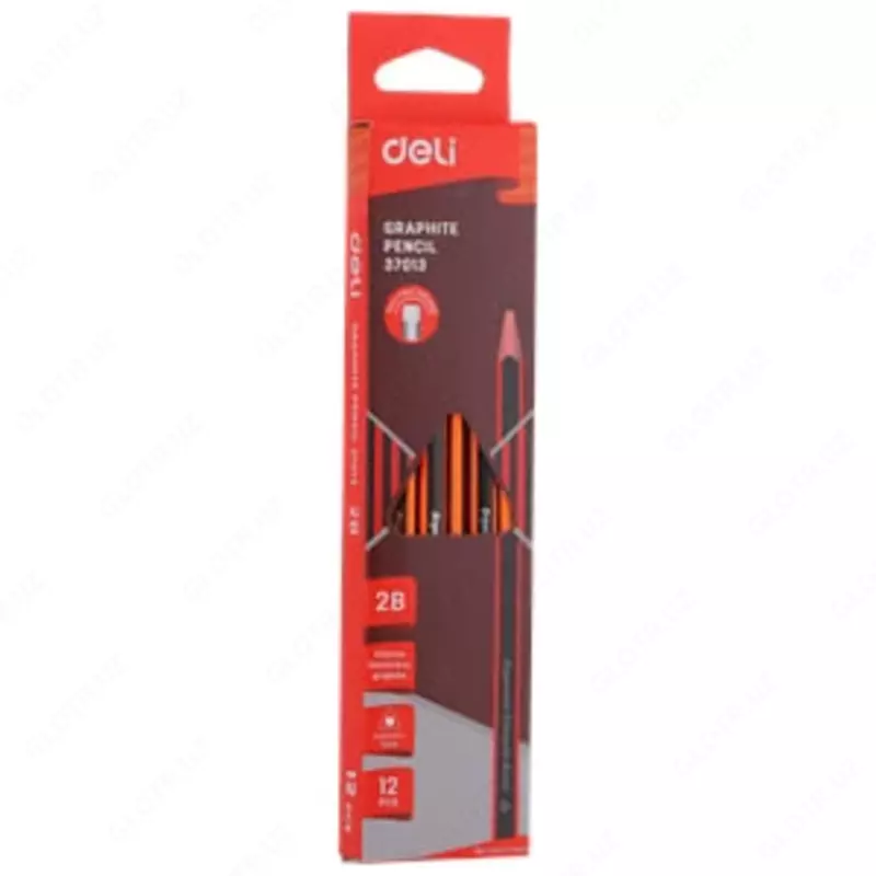 Qora qo'rg'oshin qalam "Deli" o'chirgichli HB (Art.- 37014e)