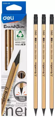 Чернографитный Карандаш "Deli Enovation" с ластиком НВ (Арт.- 018-EC-HB)