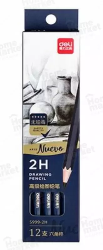 Чернографитный Карандаш 2Н "Deli Nuevo" (Арт.- 999S-2H)