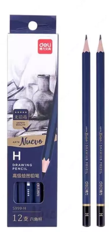 Чернографитный Карандаш 3Н "Deli Nuevo" (Арт.- 999S-3H)
