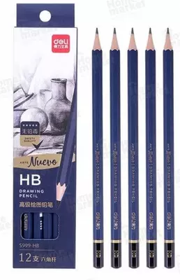 Чернографитный Карандаш НВ "Deli Nuevo" (Арт.- 999S-HВ)