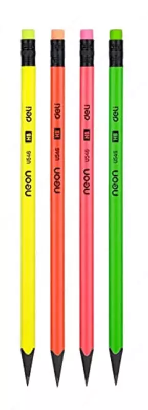 Чернографитный Карандаш "Deli Neon" с ластиком НВ (Арт.- 54600-EU-12pcs)