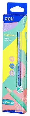 Чернографитный Карандаш "Deli Macaron" с ластиком НВ (Арт.- 54800-EU) Ассортимент
