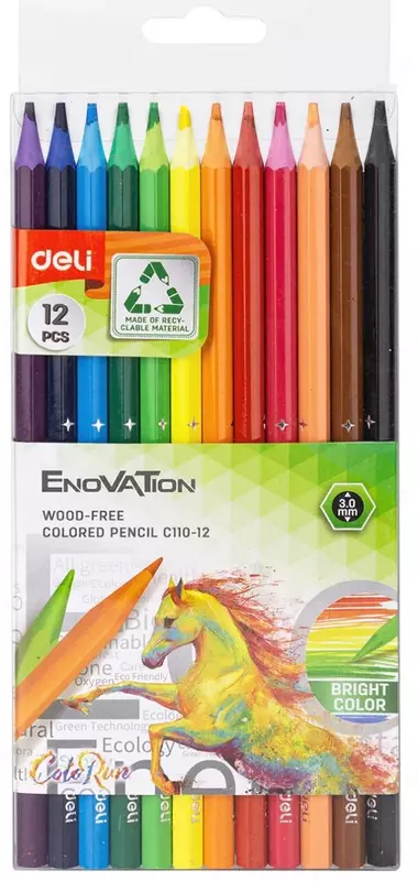 Набор цветных карандашей "Deli Enovation" 12 цветов (Арт.- 110-12-EC)