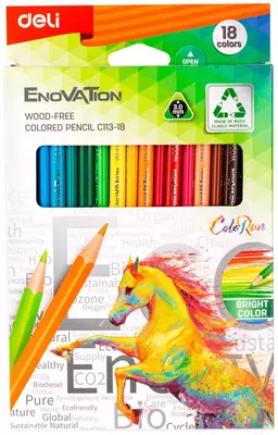 Набор цветных карандашей "Deli Enovation" 18 цветов (Арт.- 113-18-EC)